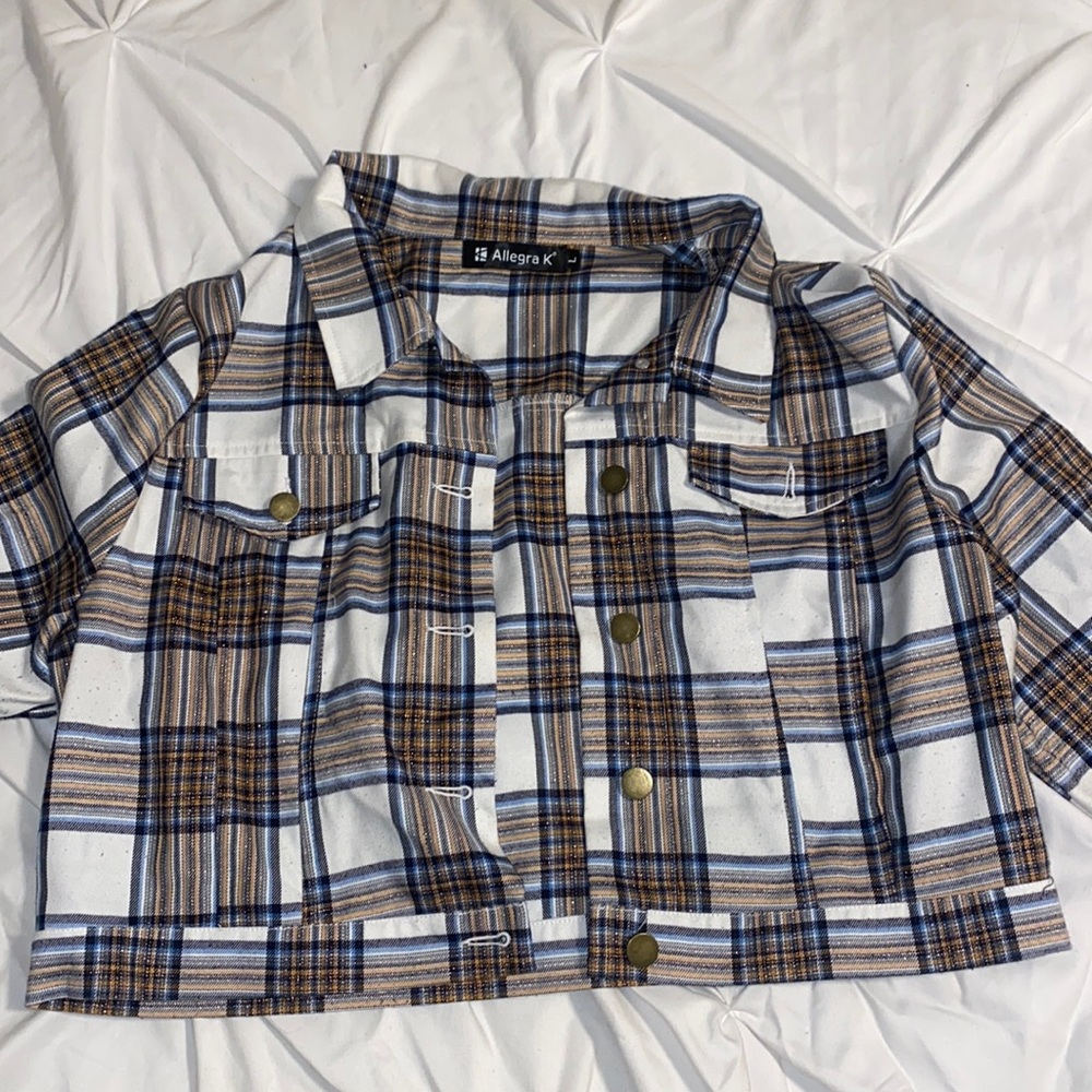 Cropped Plaid Jacket